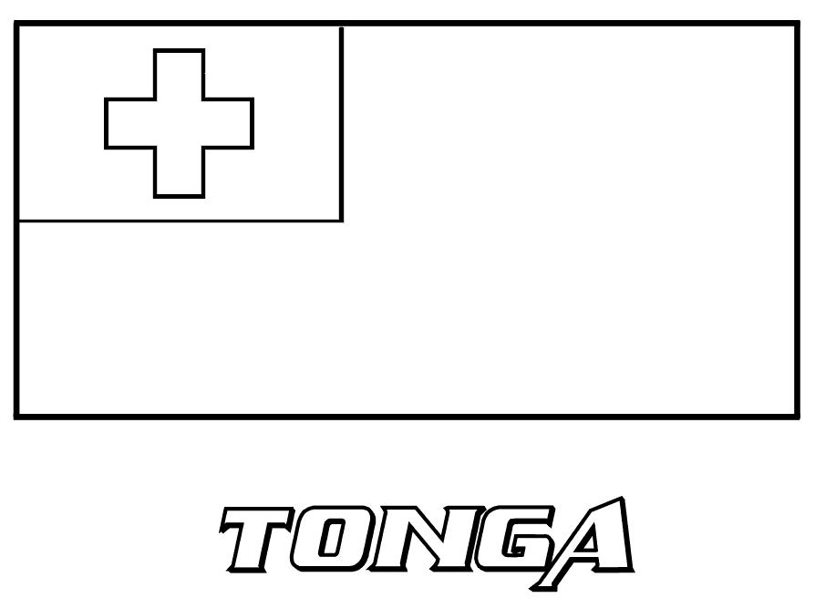 Bandiera del Tonga da colorare