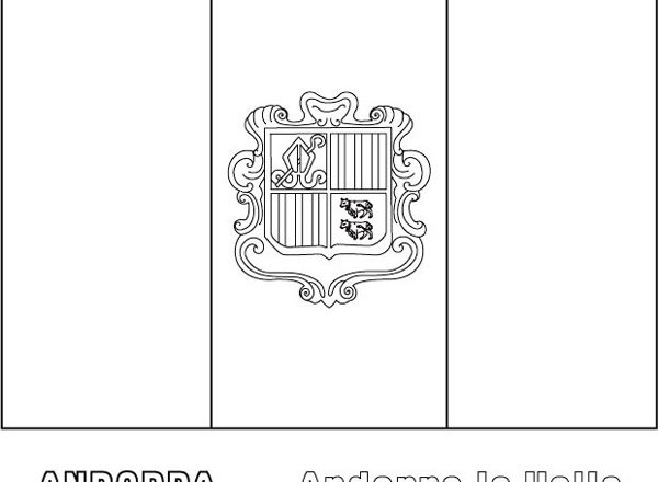 Bandiera dell’ Andorra da colorare