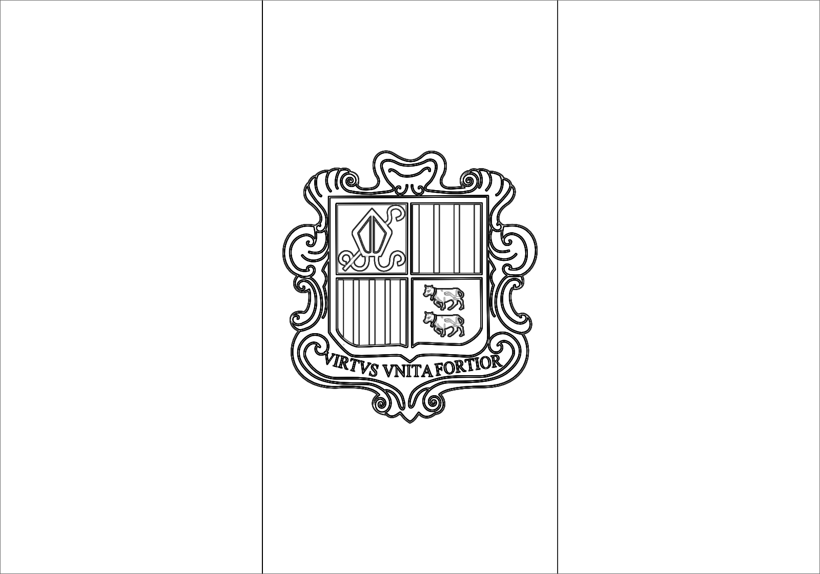 Bandiera dell’ Andorra disegno da colorare