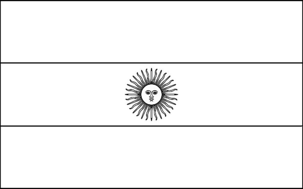 Bandiera dell’ Argentina da stampare e da colorare gratis