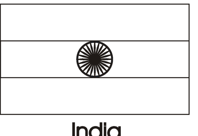 Bandiera dell’ India da colorare per la scuola