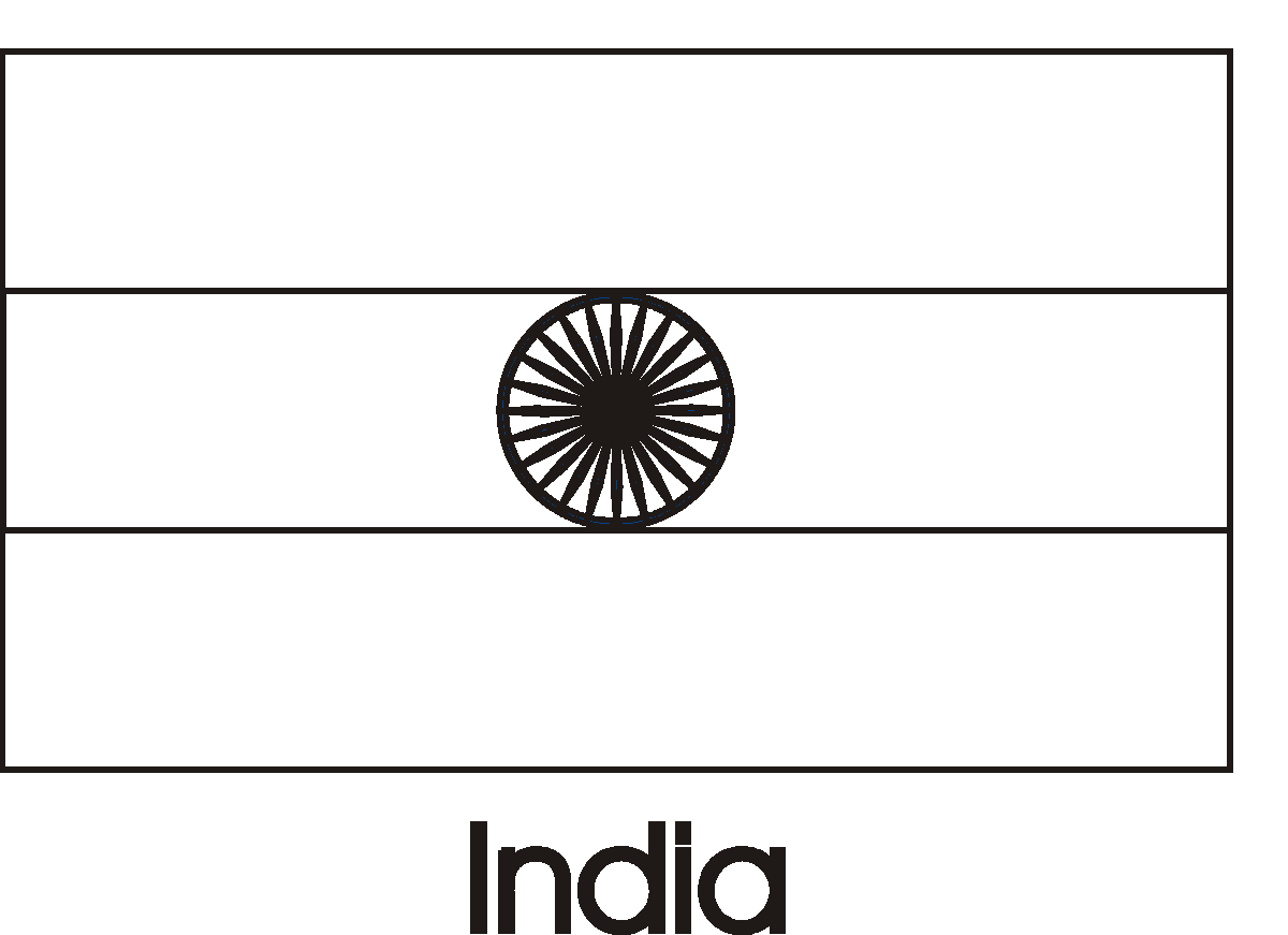 Bandiera dell’ India da colorare per la scuola
