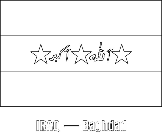 Bandiera dell’ Iraq disegno da colorare gratis