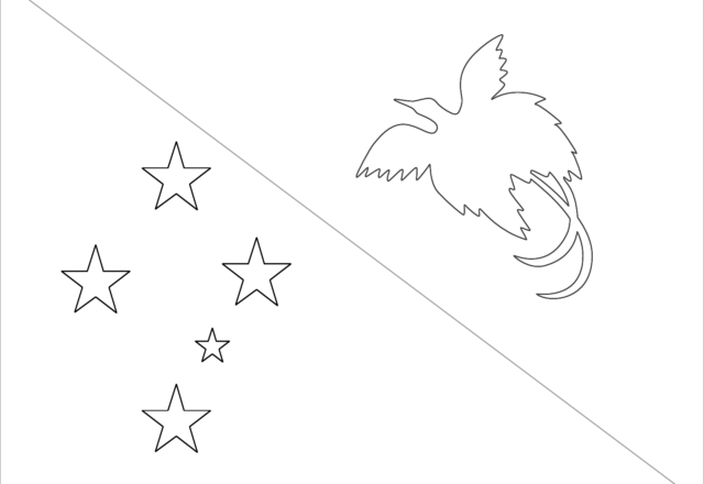 Bandiera della Papua Nuova Guinea da colorare