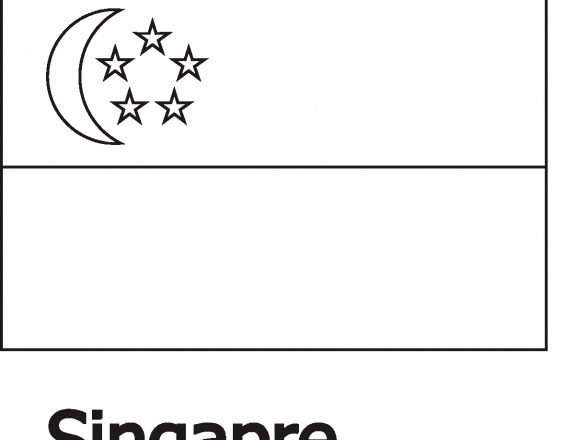 Bandiera di Singapore da stampare e da colorare