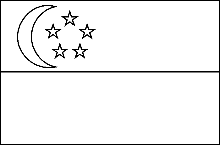 Bandiera geografia di Singapore da colorare