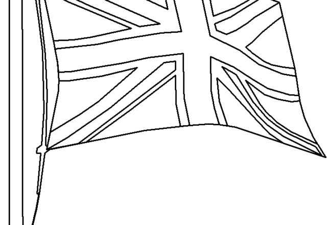 Bandiera inglese del Regno Unito con asta da colorare