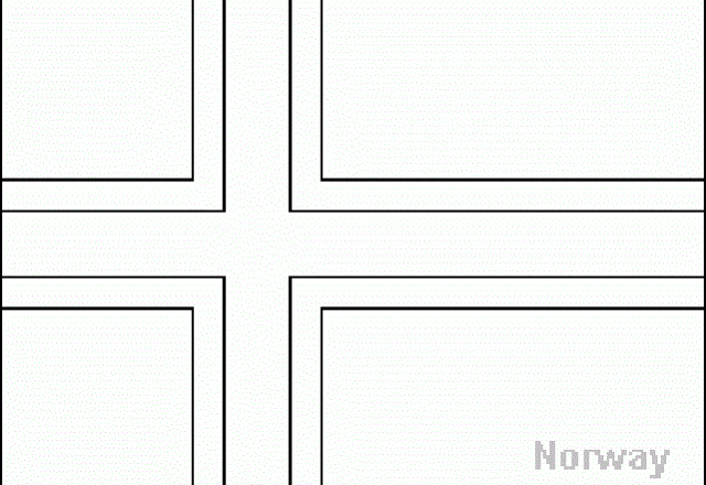 Bandiera norvegese della Norvegia da stampare e da colorare