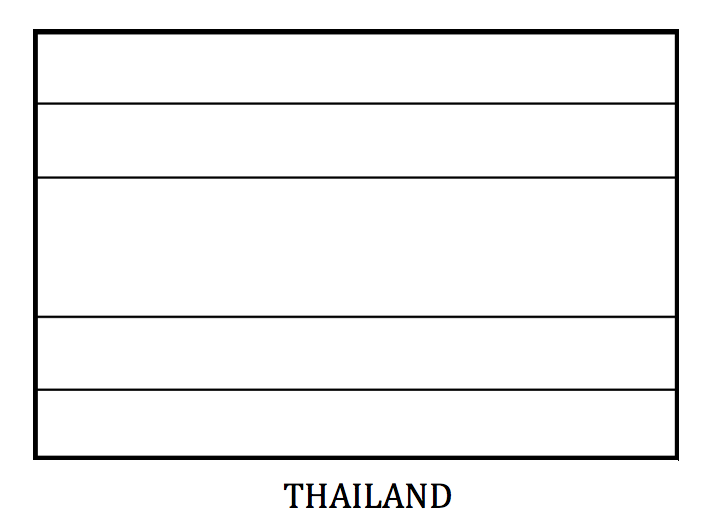 Bandiera thailandese della Thailandia da colorare scuola geografia
