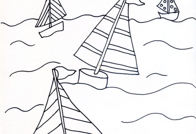 Barche a vela nel mare disegni da colorare per bambini
