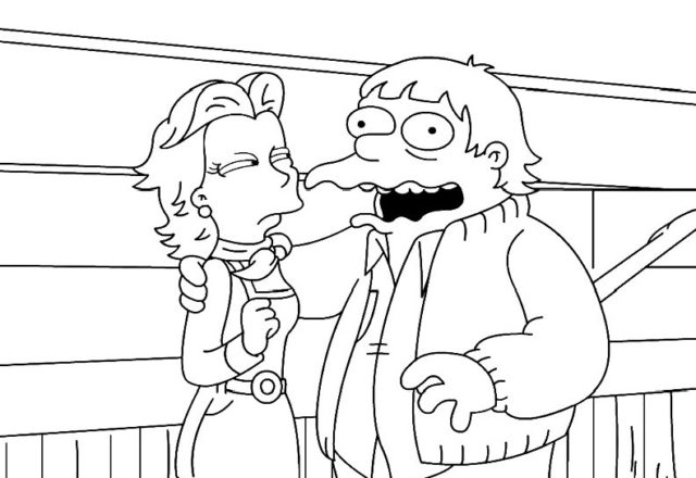 Barney da giovane con una ragazza The Simpsons disegni gratis