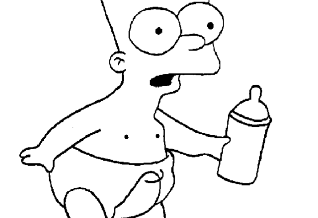 Bart Simpson bebè disegno da colorare