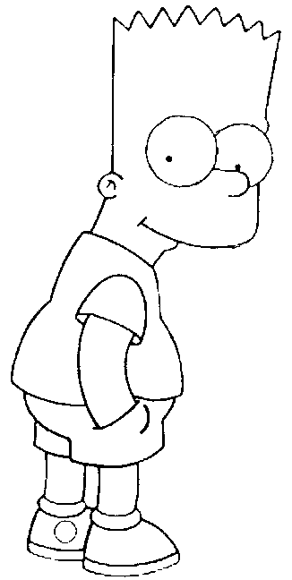 Bart Simpson con le mani in tasca disegno da colorare
