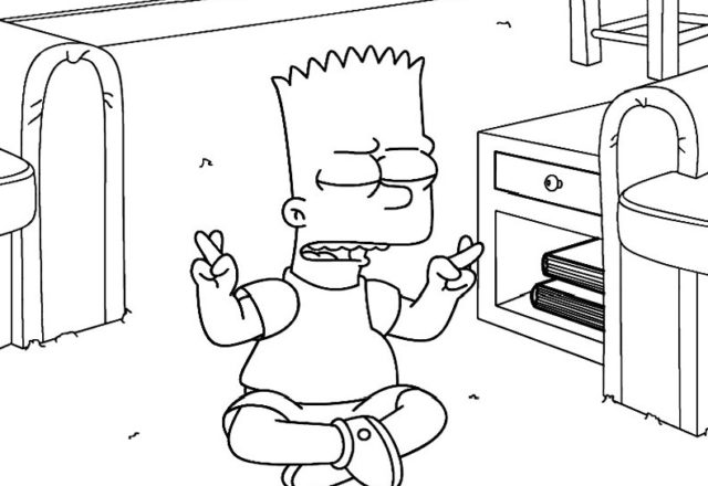 Bart Simpson e la meditazione da colorare online