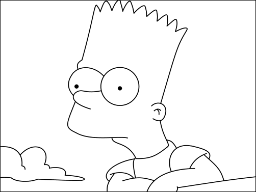 Bart Simpson e le nuvole disegno da colorare