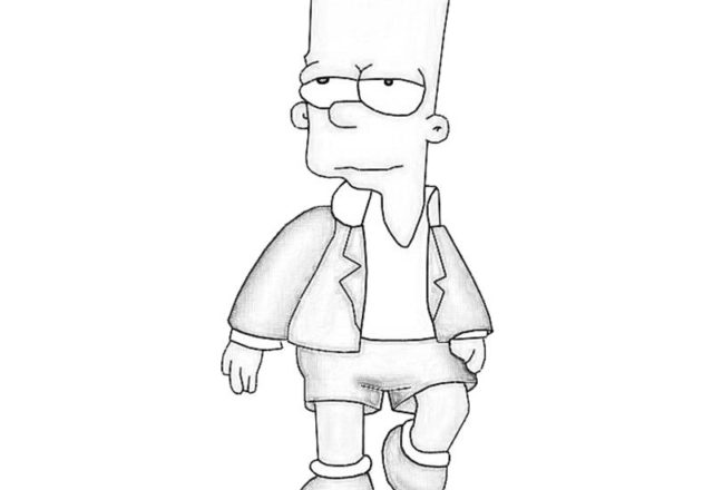 Bart Simpson elegante disegno da colorare
