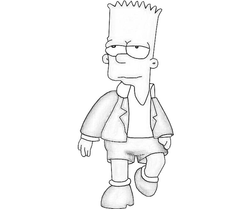 Bart Simpson elegante disegno da colorare