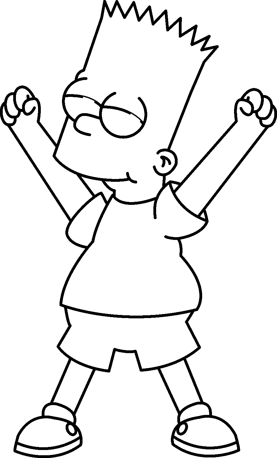 Bart Simpson evviva disegno da colorare gratis