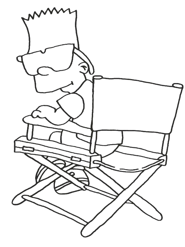 Bart Simpson regista disegno da colorare