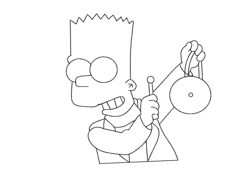 Bart Simpson suona il dong disegno da colorare