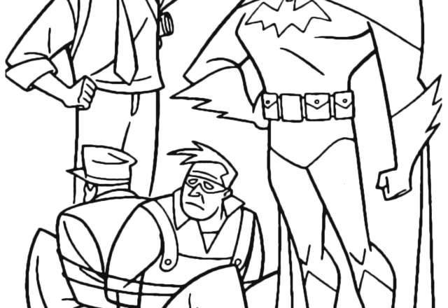 Batman cattura due cattivi disegni da colorare