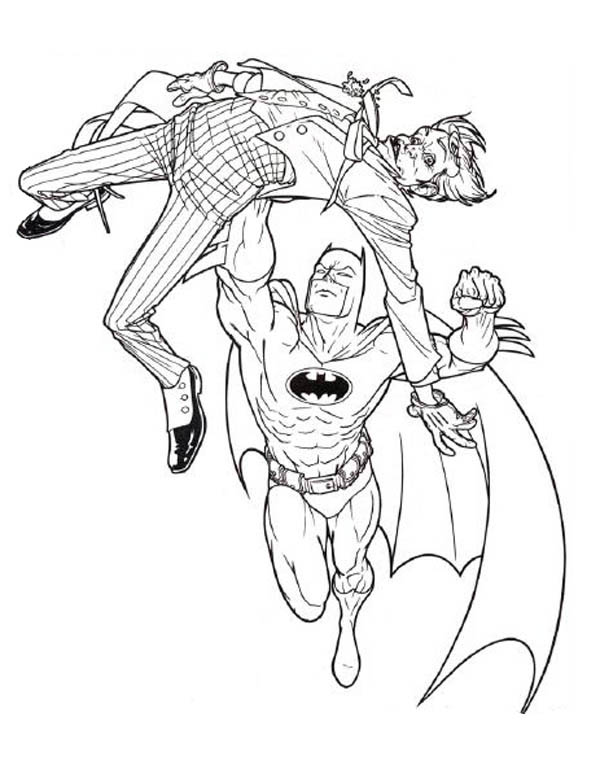 Batman colpisce Joker disegni da colorare