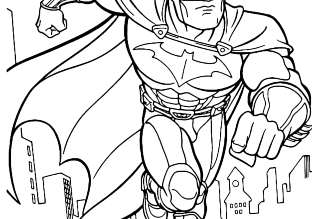 Batman con la sua Batmobile da colorare