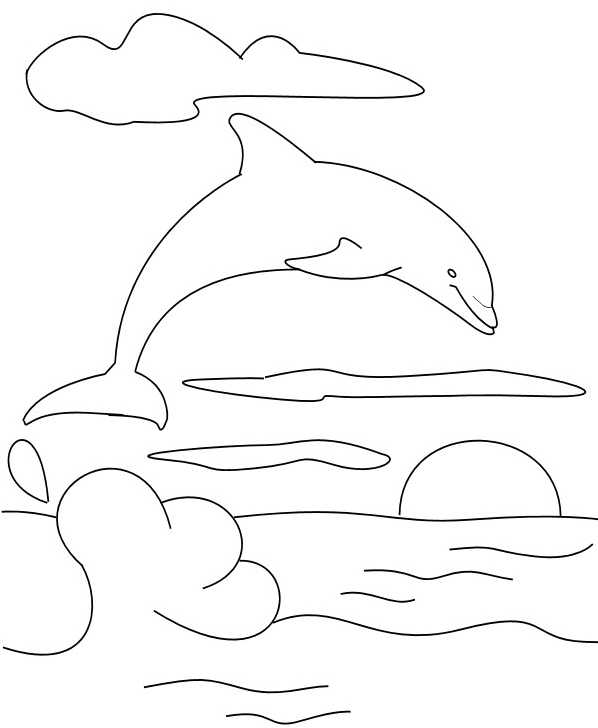 Bel disegno da colorare delfino libero