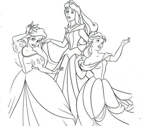 Belle con le principesse disegni da colorare gratis