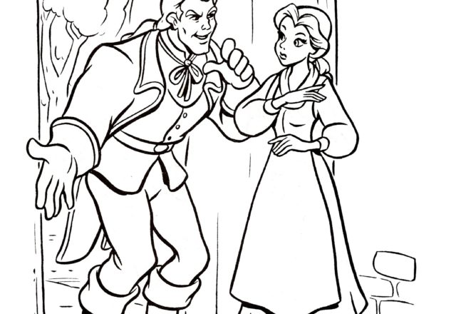 Belle e Gaston disegni da colorare