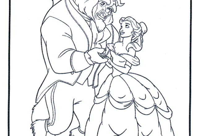 Belle e la bestia 2 disegni da colorare gratis