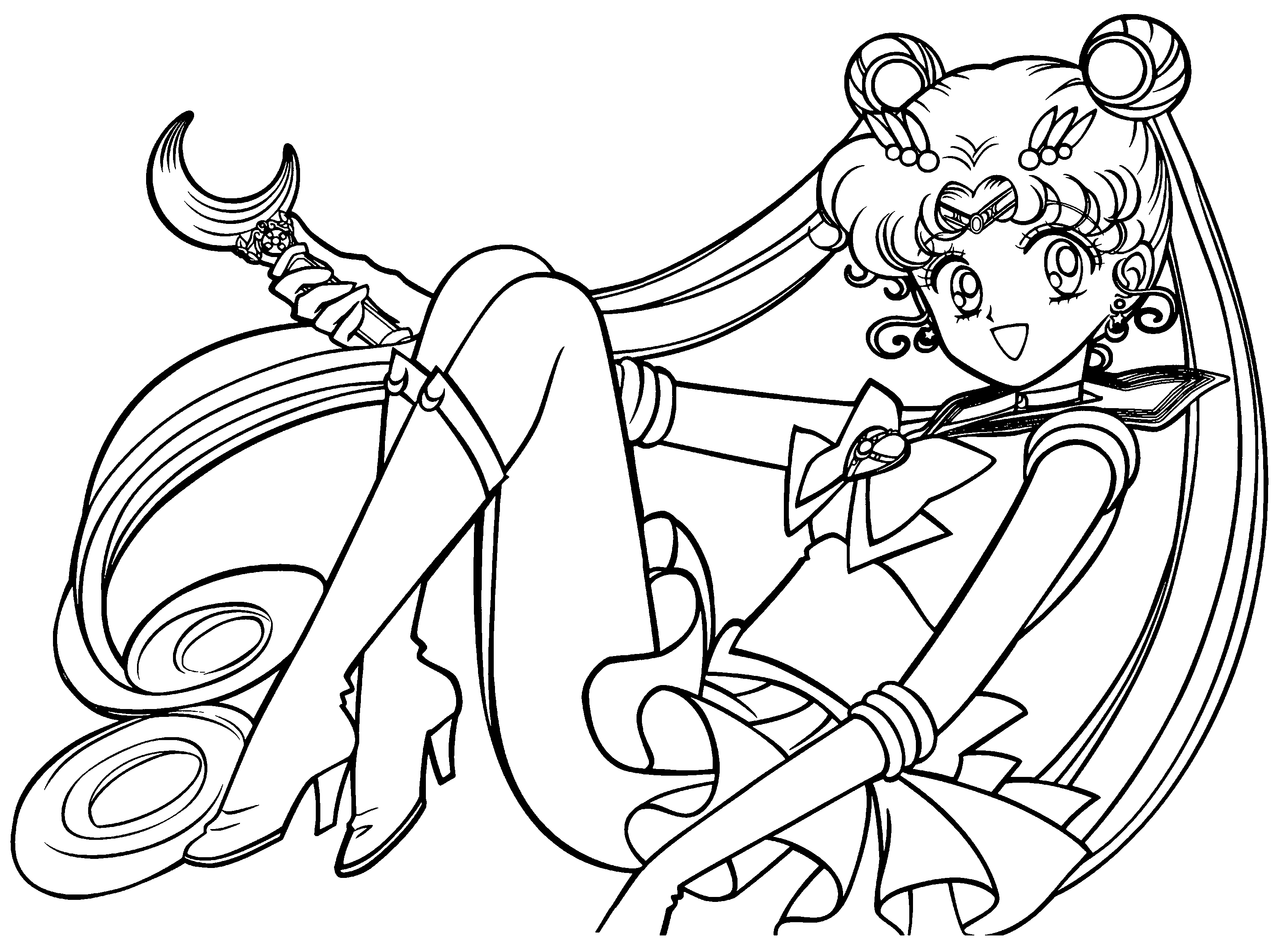 Bellissima Sailor Moon da stampare e da colorare gratis