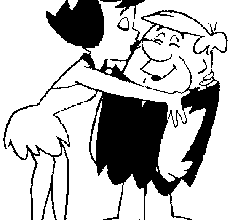 Betty da un bacio a Barney disegno da colorare I Flintstones