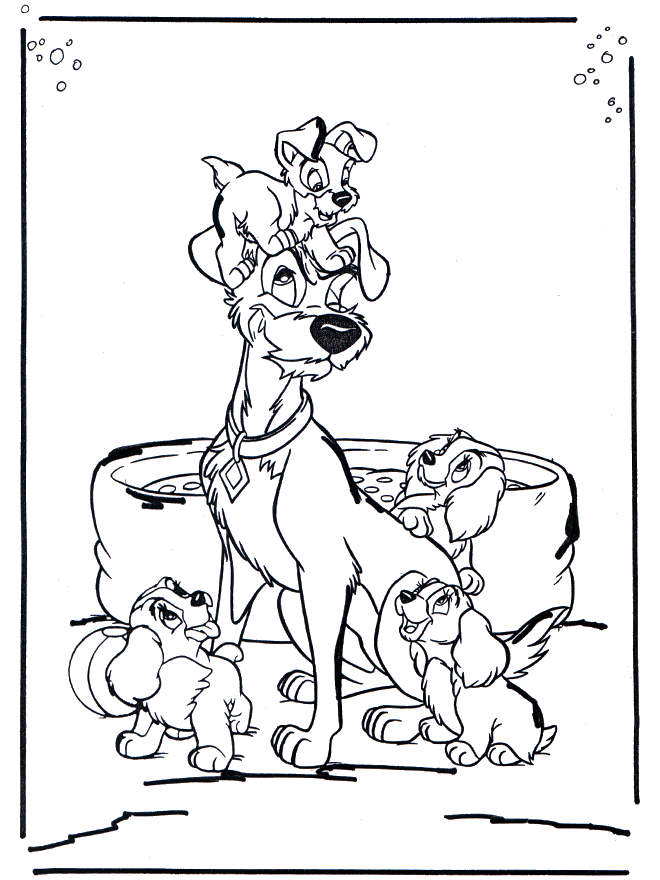 Biagio e i suoi cuccioli disegni da colorare gratis