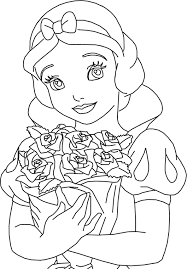 Biancaneve con rose disegni da colorare gratis