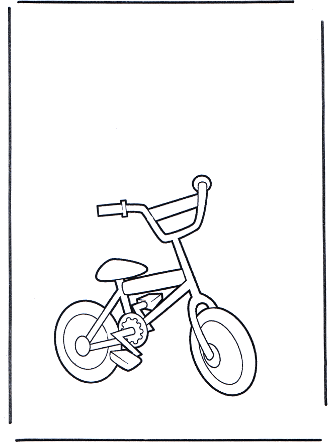 Bicicletta col manubrio alto da bambino da colorare
