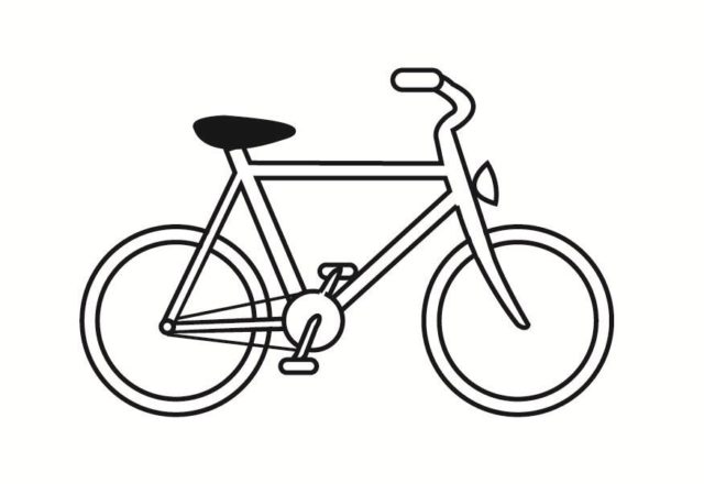 Bicicletta con bordo semplice da colorare