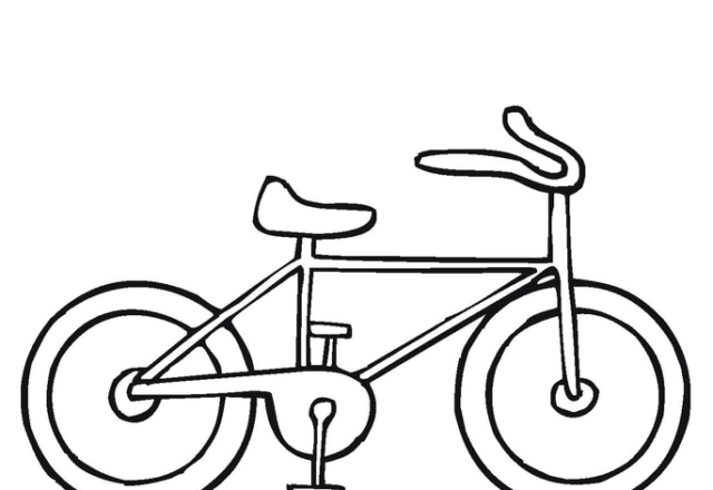 Bicicletta con il testo da stampare e da colorare