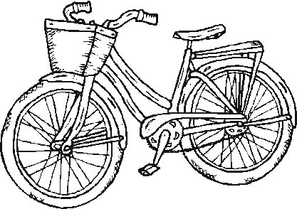 Bicicletta da donna con il cestino da colorare