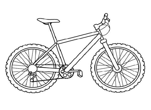 Bicicletta modello mountain bike da colorare