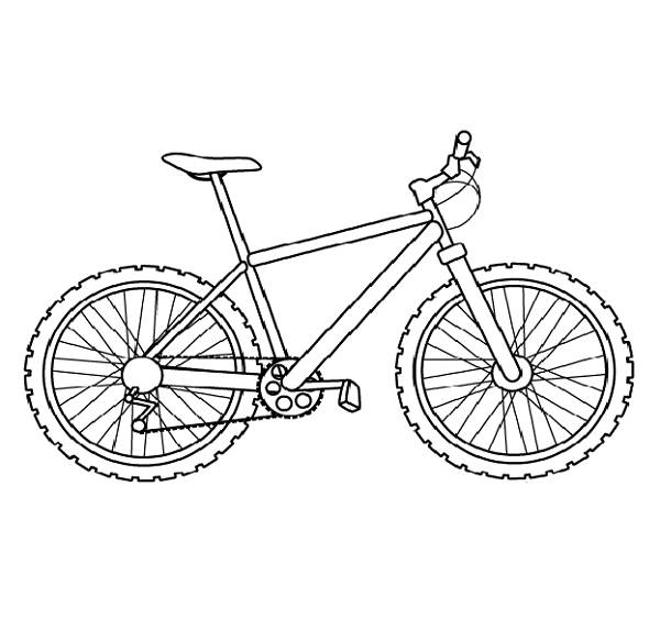 Bicicletta modello mountain bike da colorare