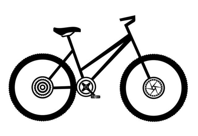 Bicicletta semplice ed essenziale da stampare e da colorare