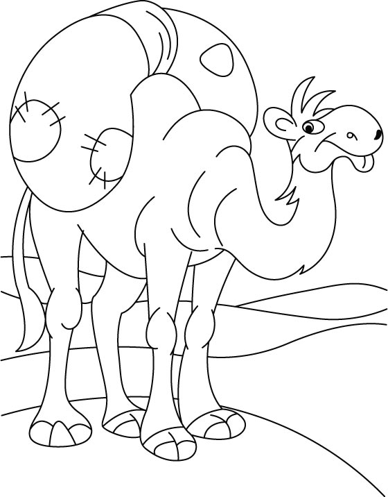 Bizzarro cammello disegno da stampare e da colorare gratis