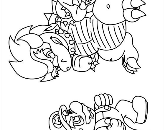 Bowser contro Mario disegno da colorare gratis