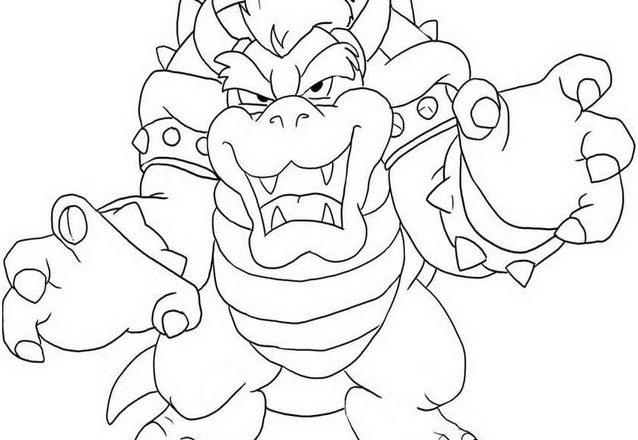 Bowser drago nemico di Super Mario grande disegno