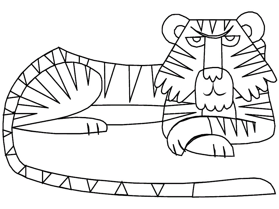 Buffa tigre geometrica da colorare