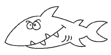 Buffo piccolo squalo disegni da colorare