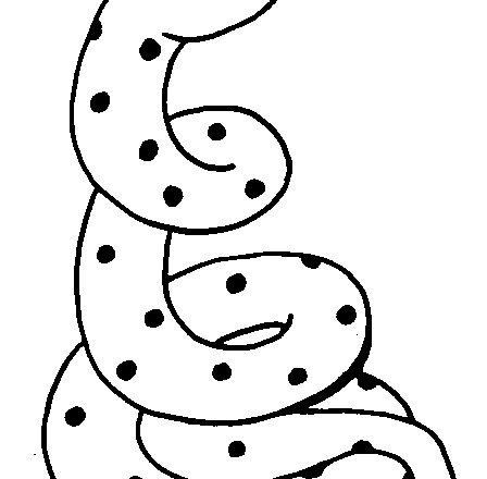 Buffo serpente disegno da colorare per bambini semplice