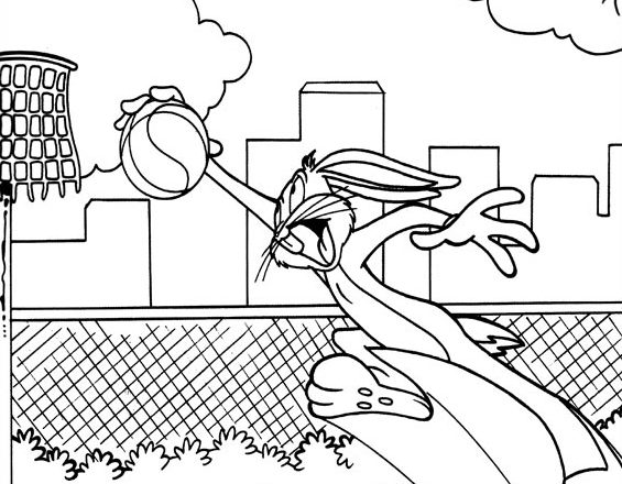 Bugs Bunny campione di basket disegno da colorare
