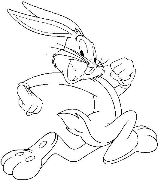 Bugs Bunny che corre disegno da colorare gratis